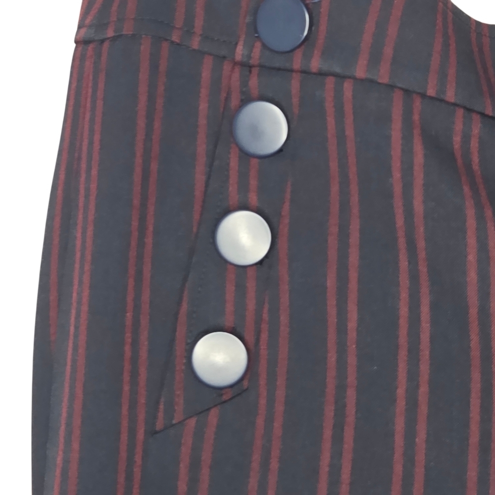 LOFT Womens Navy Blue Striped Marisa Trouser Pants Size 6 - Picture 3 of 12